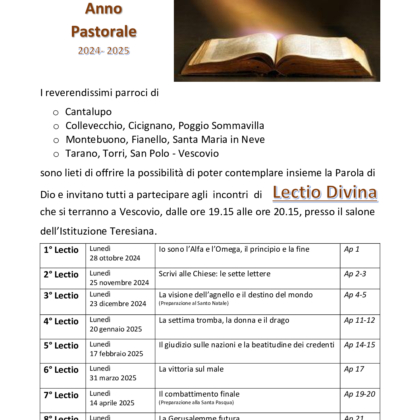 Invito Lectio Divina 2024 – 2025